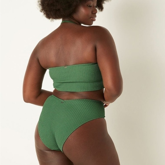 Green high waist crinkle cheeky bikini bottom size XL - Picture 3 of 9
